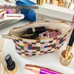 Mini Makeup Travel Cosmetic Bag ,Toiletry Cute Makeup Organizer, Nylon Zipper Pouch Purse Storage Bag
