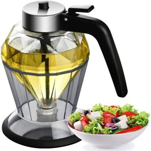 Diamond Glass Oil Jug Exquisite Press Type Diamond Oil Jug Visible Color Transparent Oil Storage Can Multi-Purpose Kitchen Tool