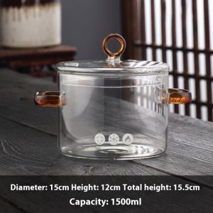 Borosilicate Glass Pot Household Heating Binaural