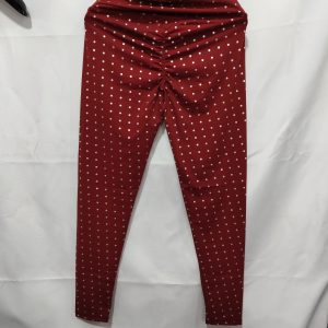 Womens High-Waisted Stretchy Silver-Hot-Stamped Polka-Dot Yoga Pants