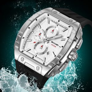 Shishi Mei Multi-function Chronograph Three-hand Watch Barrel-shaped Quartz Mens Watch