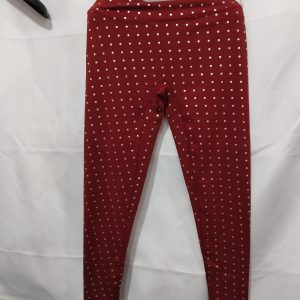 Womens High-Waisted Stretchy Silver-Hot-Stamped Polka-Dot Yoga Pants