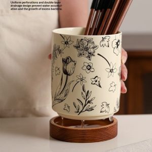 Ceramic Chopstick Holder Rack Household Kitchen Countertop Draining