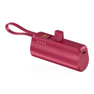 Mini Capsule Tail Plug Power Bank 5000 MA With Cable